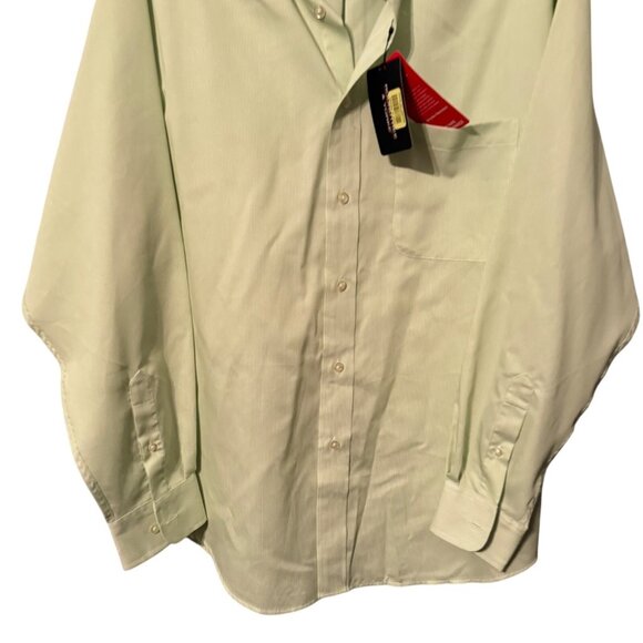 Roundtree & Yorke Easy Care Green Striped Button-Down Shirt L 70% Cotton 30% Pol - Picture 6 of 11